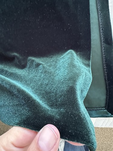 Zara dunkelgrünes Samt Kurzarm Stretch Maxikleid Gr. M Knopfleiste Seitenschlitze - Bild 15 von 16
