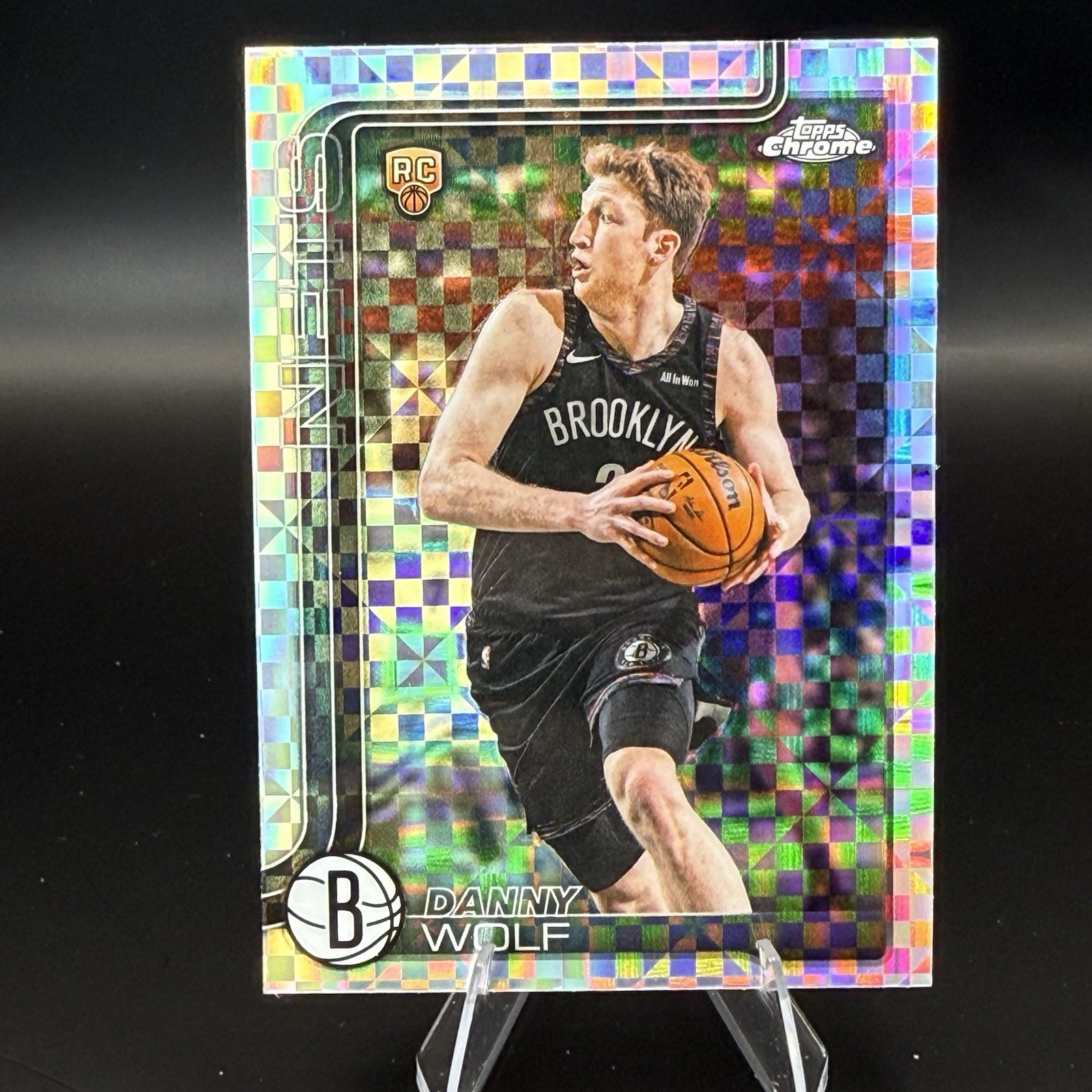 2026 Topps Chrome Update X-Fractor Rookie Danny Wolf Brooklyn Nets  #177