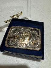 Vintage Montana Silversmiths Belt Buckle Goose Gold on Silver