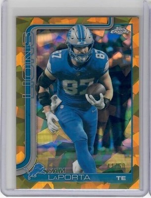 2025 Topps Chrome Sapphire Football Sam LaPorta Gold Sapphire /50 Lions