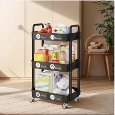 4-Tier Rolling storage cart with lockable casters, beauty trolly
