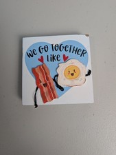 Cute Bacon and Fried Egg Mini Wood Block Sign Kitchen Decor