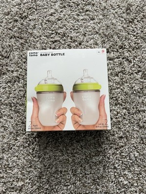 Comotomo Baby Bottle Set, Green - 8oz (2 Pack)