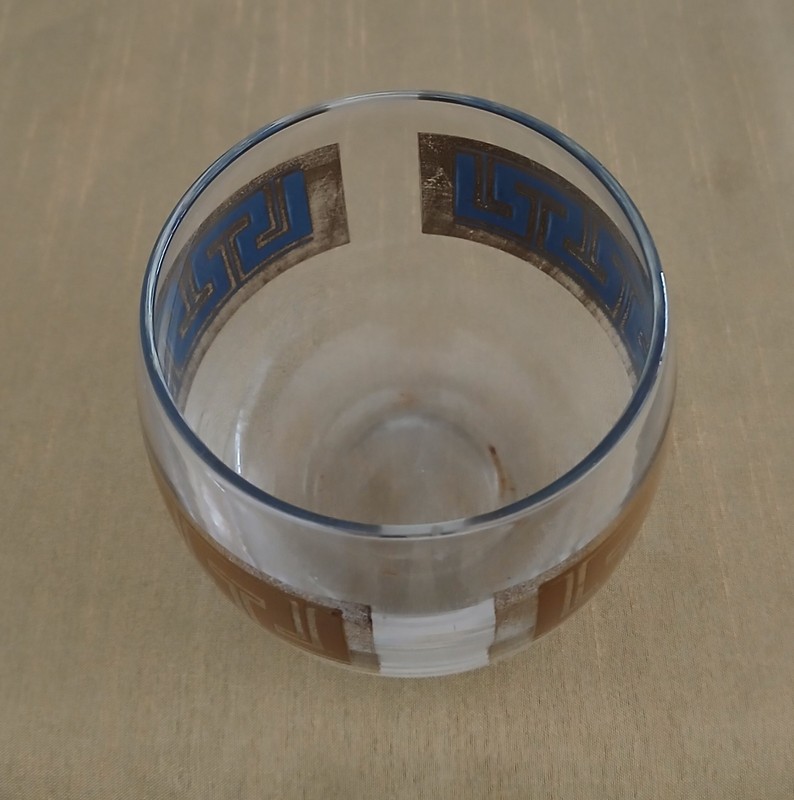 MCM CULVER "VALENCIA" 22K GOLD ROLY POLY LOWBALL GLASSES - SET OF 4