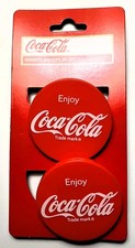Coca Cola Coke Trademark Magnetic Bag Clips, Set of 2 Chip Clips Red Disc NEW