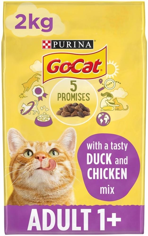 GO-CAT Duck & Chicken with Vegetables Dry Cat Food 2kg