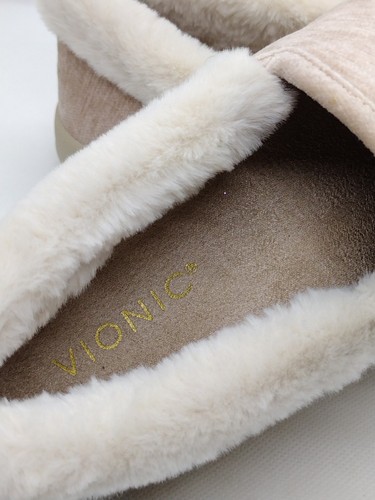 New Vionic Velvet Cozy Collar Slippers Clare 8.5 M Blush Marl - Picture 7 of 10