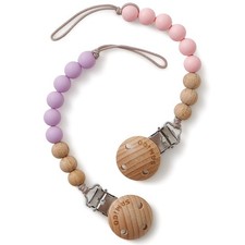 SAMiGO Pacifier Clips for Baby Girls Silicone Paci Holders Binky Romance