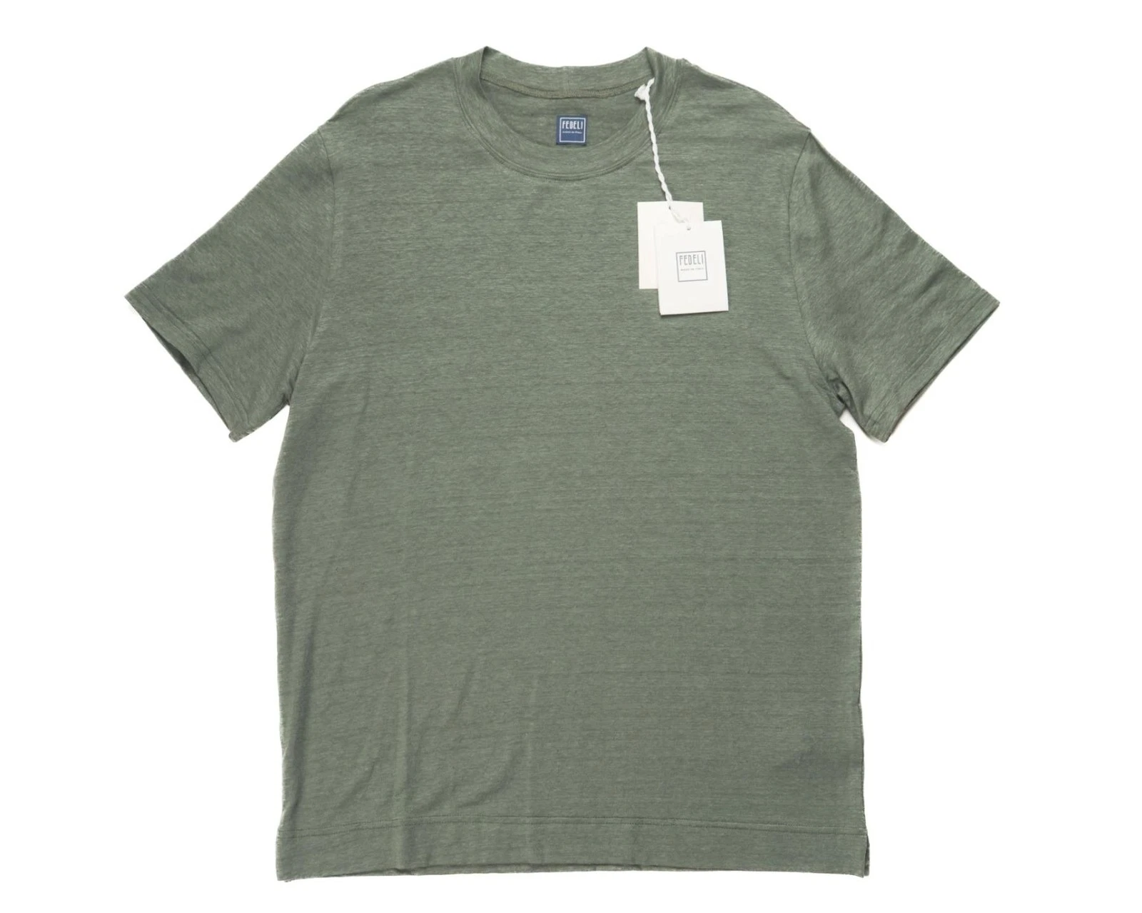 Fedeli $348 NWT Olive Green Extreme Linen Flex Short Sleeve T-Shirt (50 IT) M
Opens in a new window 