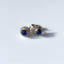 Blaue Apatit Ohrringe 925 Sterling Silber Ohrstecker Stud Earrings