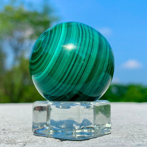 93G Rare Natural Malachite quartz hand Carved sphere Crystal Healing - Picture 14 of 21