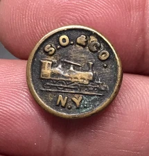 Vintage SO & Co NY Sweet Orr & Co Train Engine Overall Workman Brass Button 5/8"