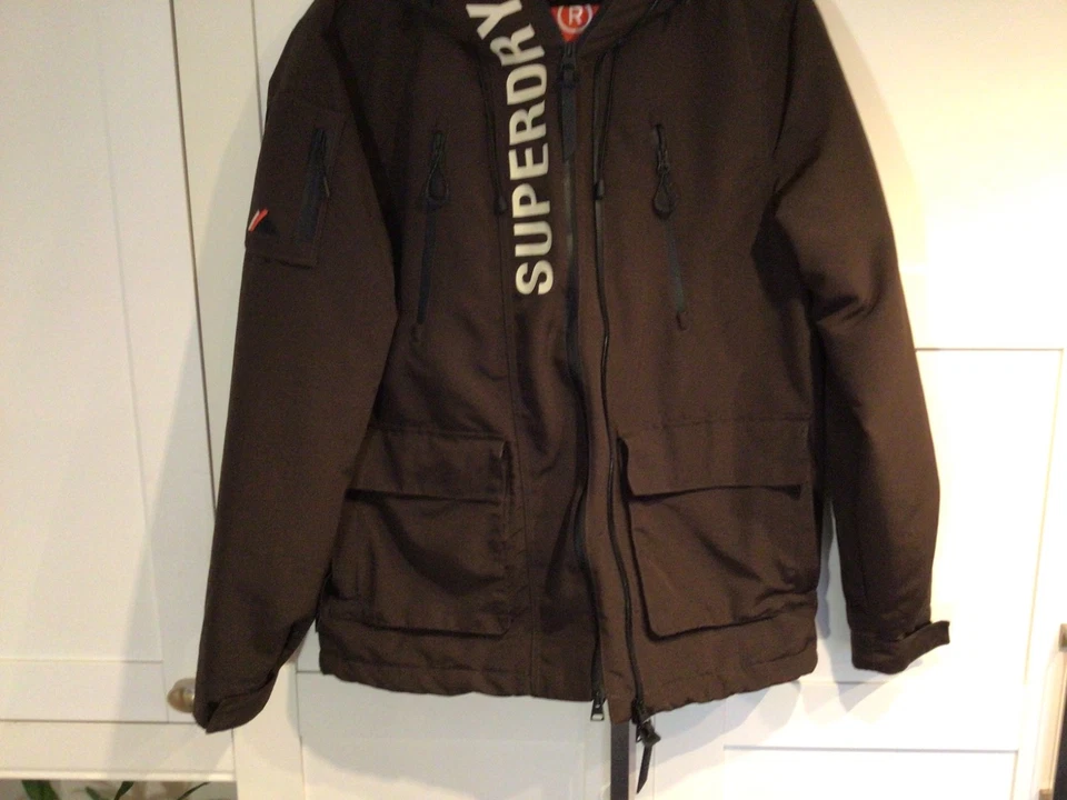 Superdry Ultimate SD Windcheater Jacket Hooded Windbreaker - Dark Oak Brown - XL - Image 4 of 4