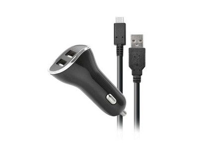 Steelplay Car Charger mit 2 USB Ports + 2m Charge Cable Zubehör