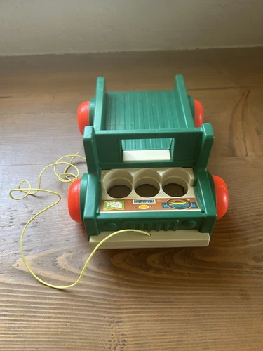 Vintage 1972 Green Fisher Price Pickup Truck/ Jeep For Camper Set 994