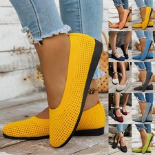 Women's Ballerinas Comfortable Slip on Round Toe Knit Dress Shoes Flat Pumps