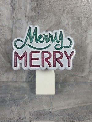 Bath & Body Works MERRY MERRY Neon LIGHT WALLFLOWER PLUG White Red Green