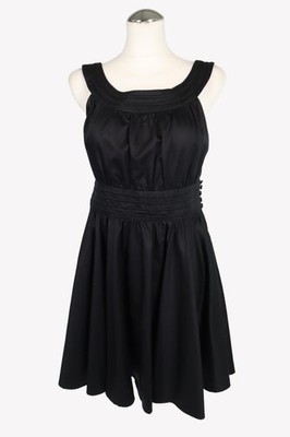 French Connection Damen Kleid Gr. 36 (UK 10) Schwarz Baumwolle A-Linie Dress