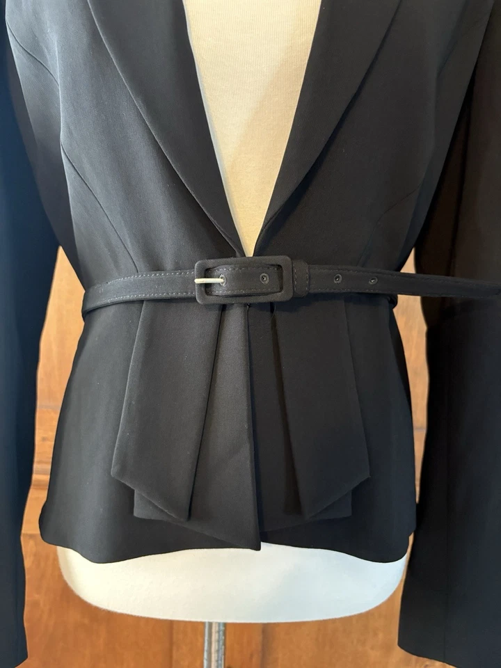 NWT Talbots Black Belted Blazer Jacket Classy Career Fully Lined Size 10 - Image 2 of 4