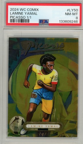 Lamine Yamal 1/1 RC Picasso 2024 Wild Card Magnum Opus One of One Rookie PSA 8