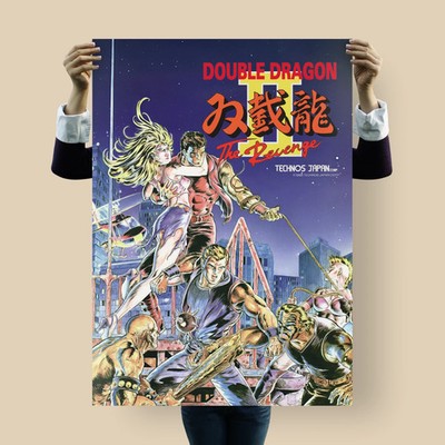 Double Dragon II The Revenge Poster | Arcade Beat 'Em Up Artwork | Technos Japan