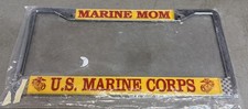 Vintage Metal Marine Mom U.S. Marine Corps License Plate Frame Tag Holder