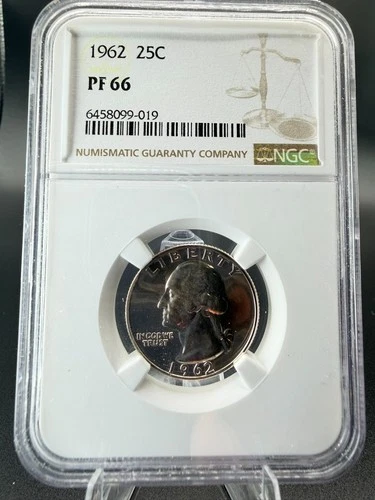 1962 25c WASHINGTON QUARTER DOLLAR SILVER NGC PF66