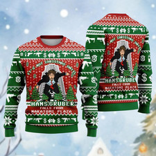 Christmas Nakatomi Plaza Ugly Sweater Hans Gruber Xmas Sweater Vintage 90S Movie