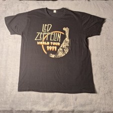 LED ZEPPELIN 1971 WORLD TOUR 2007 Repro T-SHIRT XL Black Rock Concert Tee