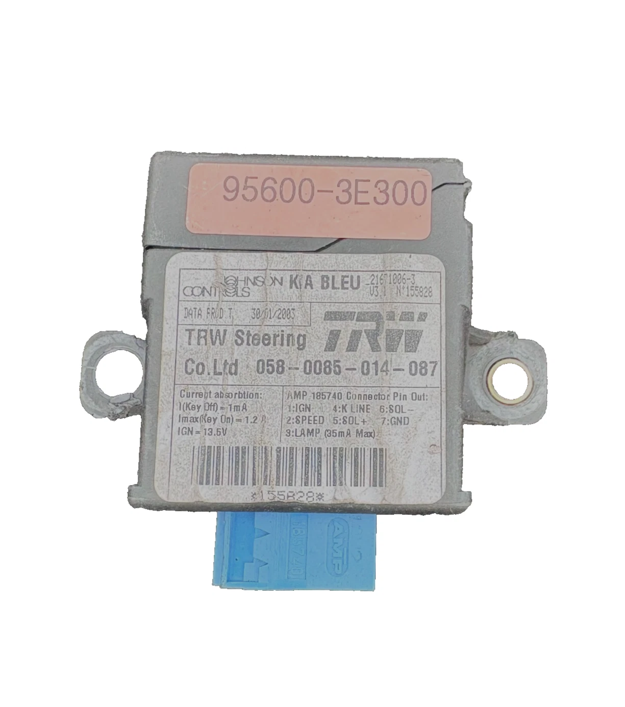 Kia Sorento 2.5 CRDi TRW power steering control module 95600-3E300 label