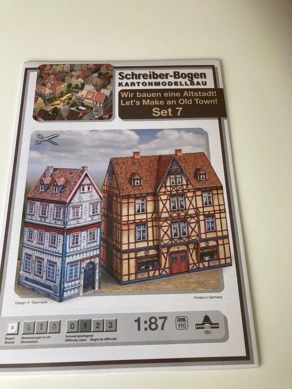 Schreiber-Bogen Old Town Set 7. No. 751 paper model. HO Scale New, wrapped.