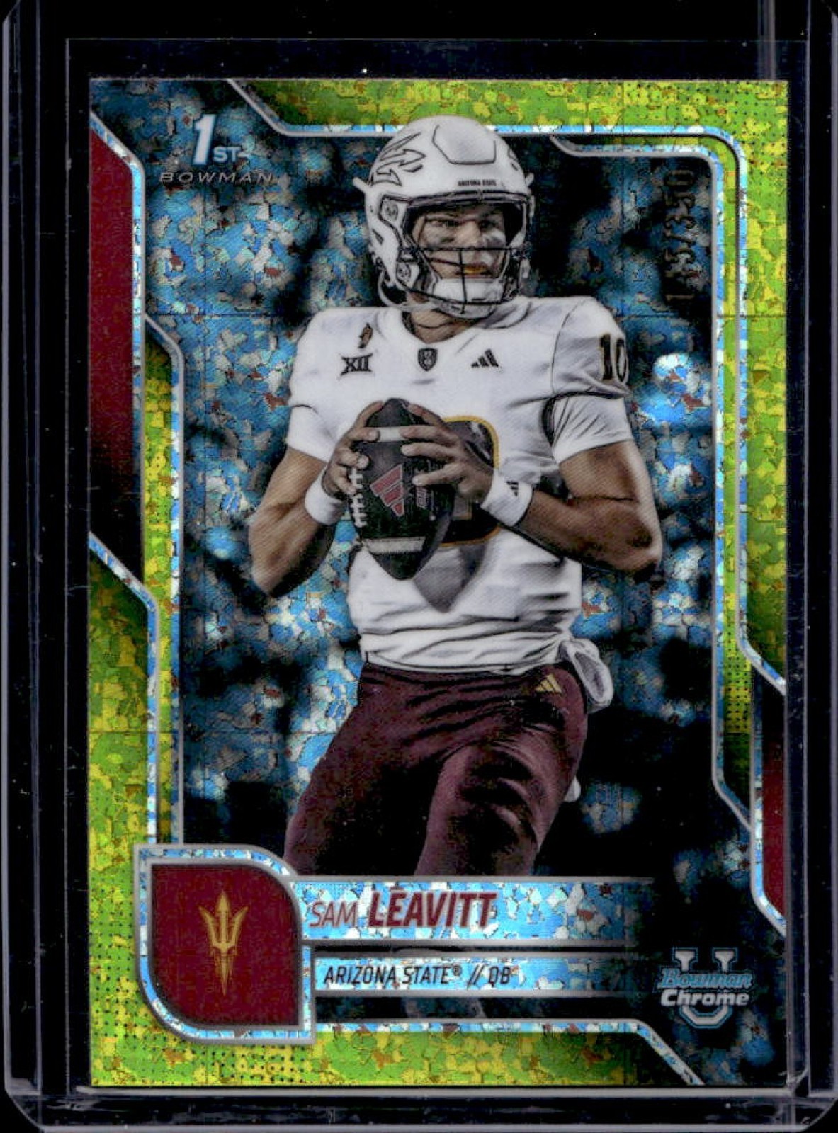 2025 Bowman Chrome U Sam Leavitt Yellow Mini-Diamond Refractor 1st #145/350