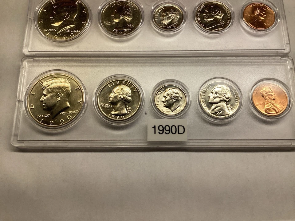 1990 P&D US Mint Uncirculated 2 Set in Whitman Holders 10 Coins 080225 42d - Image 3 of 4