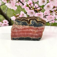 Rhodochrosite, Argentina, slab, cabbing rough, #R-7115