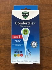Vicks Comfort Flex Digital Thermometer - Fever Insight Feature & BPA Free