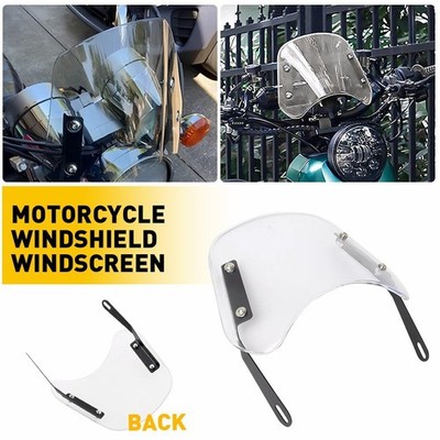 Universal Motorcycle Headlight Fairing Windscreen Windshield 5-7'' Clear Fit YMH