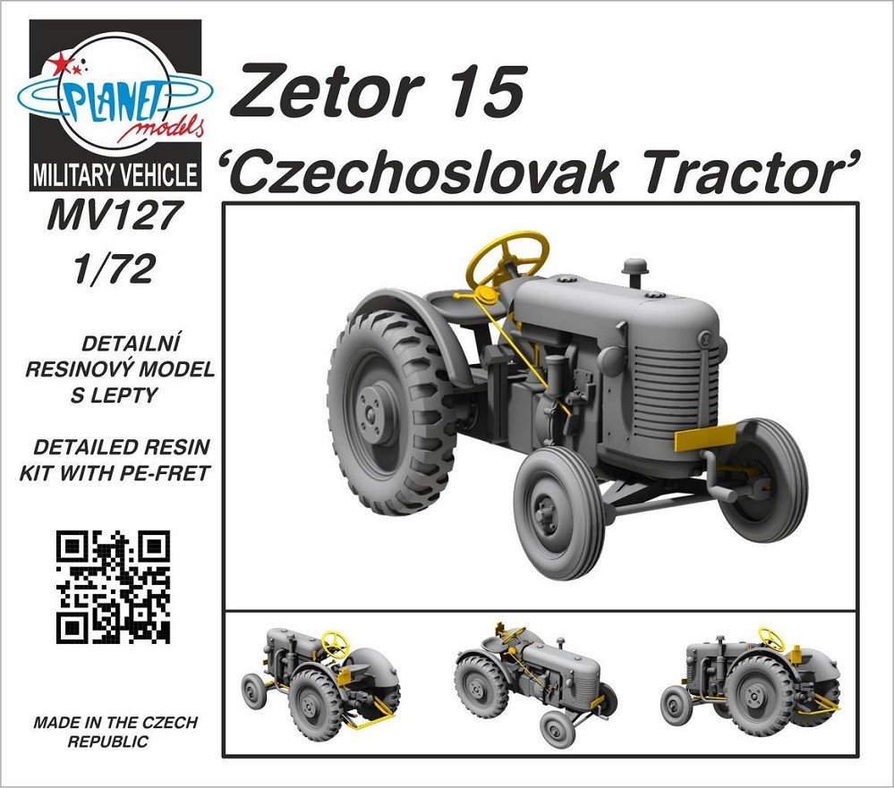 Planet Models 129-MV127 - 1/72 Zetor 15 Czechoslovak Tractor - New
