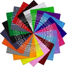 FEPITO 20pcs Paisley Bandanas Assorted Cowboy Unisex Novelty Print... 
