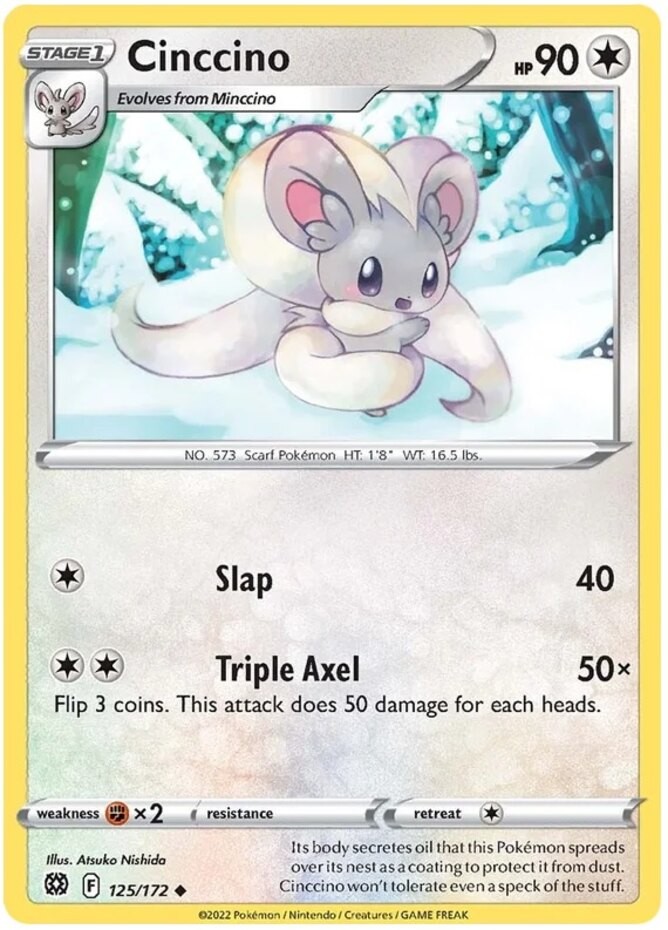 Cinccino - 125/172 - Uncommon - Near Mint - Sword & Shield - Brilliant Stars