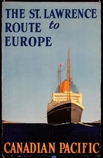 Canadian Pacific line-Empress of Ireland Poster Lithograph-St. Lawrence Route