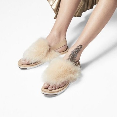 UGG Holly Damen-Lammfellsandalen SOCH 1019870 verstellbarer Riemen Komfort neu mit Karton