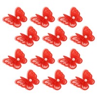 12Stk Schmetterlings-Spitzen-Applikationen 45Mm AufnäHpatches Knallrot