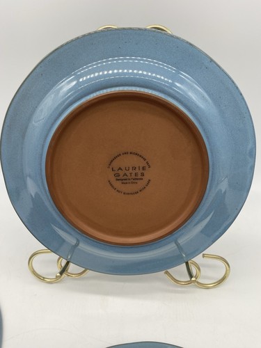 Set Of 4 - Laurie Gates Valencia Teal 8 5/8" Salad Plate Terracotta - Picture 11 of 16
