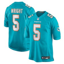 Miami Dolphins Jaylen Wright #5 Nike Aqua 2025 Official NFL Player Game Jersey