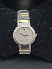 Orologio da donna Movado Museum 24 mm quadrante argento quarzo svizzero bicolore