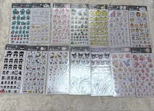 Used Sanrio Hello Kitty 4 Stickers Set  14 Designs, Kirby, Rare