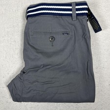 Polo Ralph Lauren Chino Pants Boys 14 Gray Stretch Belted Twill School Uniform