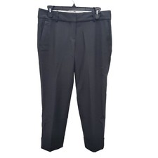 Ann Taylor Petites Charcoal Wool Blend Flat Front Cuffed Hem CropDress Pants 4P