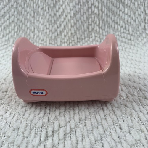Vintage Little Tikes Dollhouse Nursery Pink Bed Cradle Crib Replacement Bassinet - Picture 4 of 9
