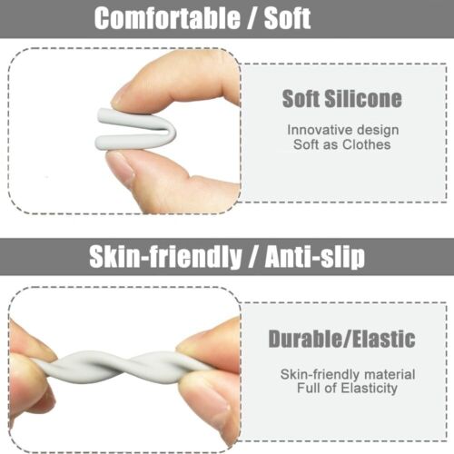 2 Pairs Silicone Glasses Ear Cushion Eye Glasses Ear Grippers Anti Slip Glass... - Picture 3 of 12